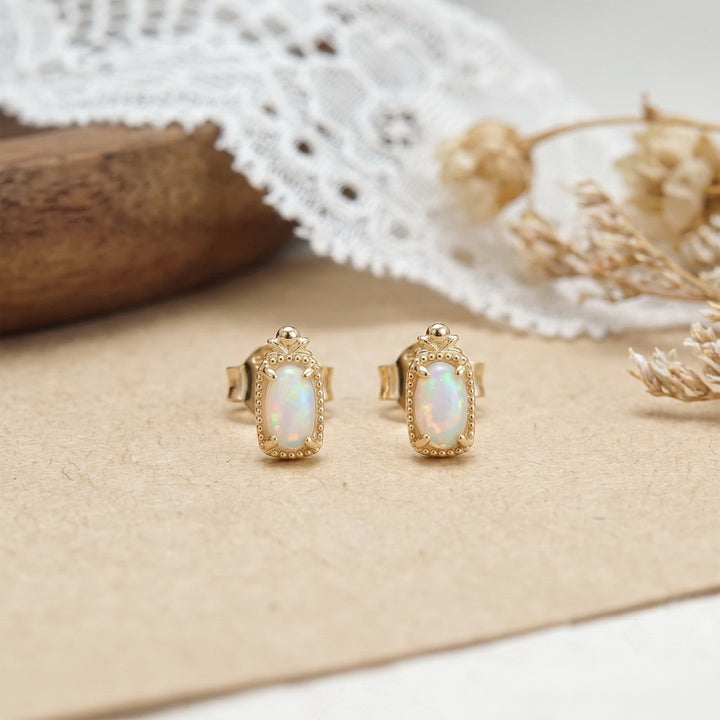 Vintage Opal Stud Earrings