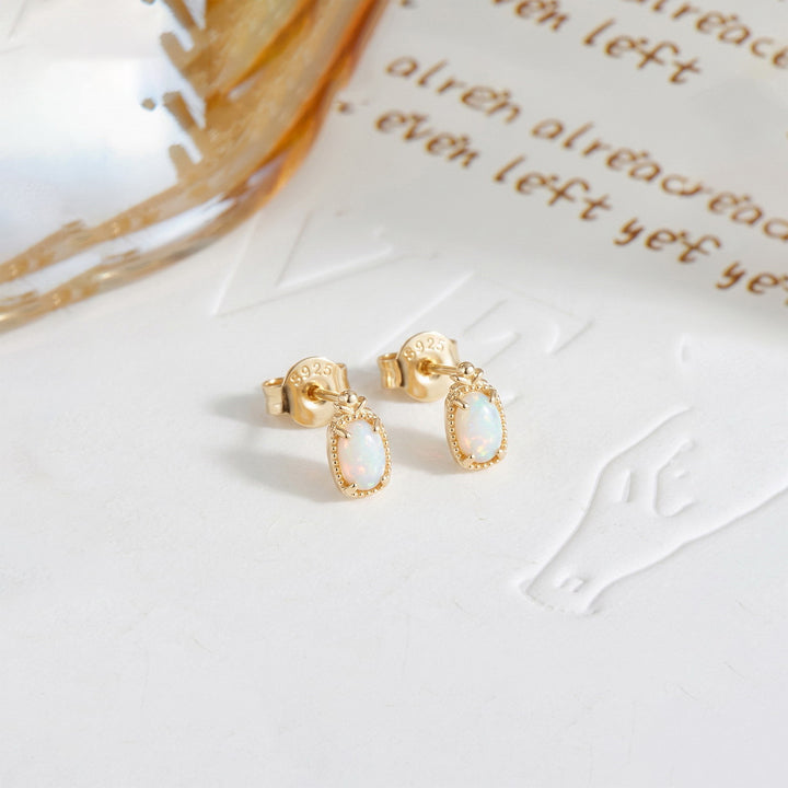 Vintage Opal Stud Earrings