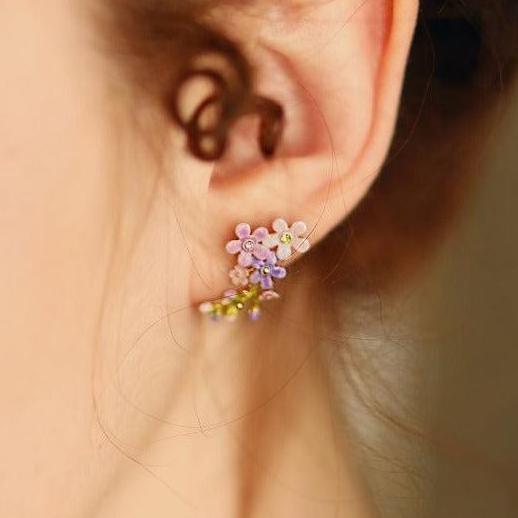 Boucles d'oreilles à bout de fleurs