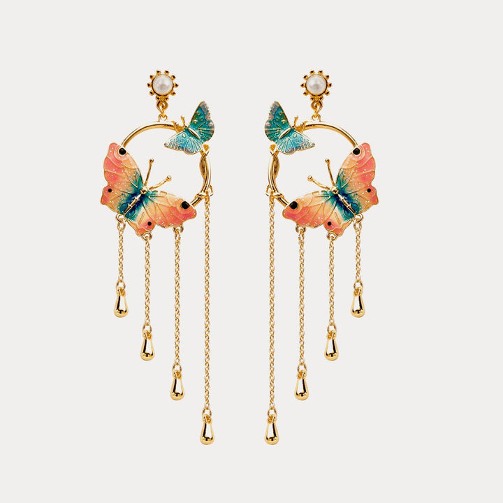 Selenichast butterfly tassel earrings 2