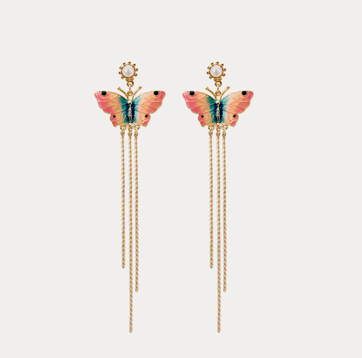 Selenichast butterfly tassel earrings
