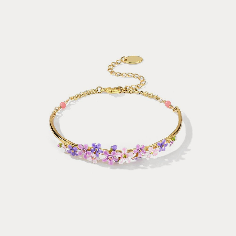 forget me not flowers beads bracelet