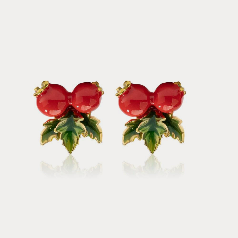 Enamel Cranberry Earrings