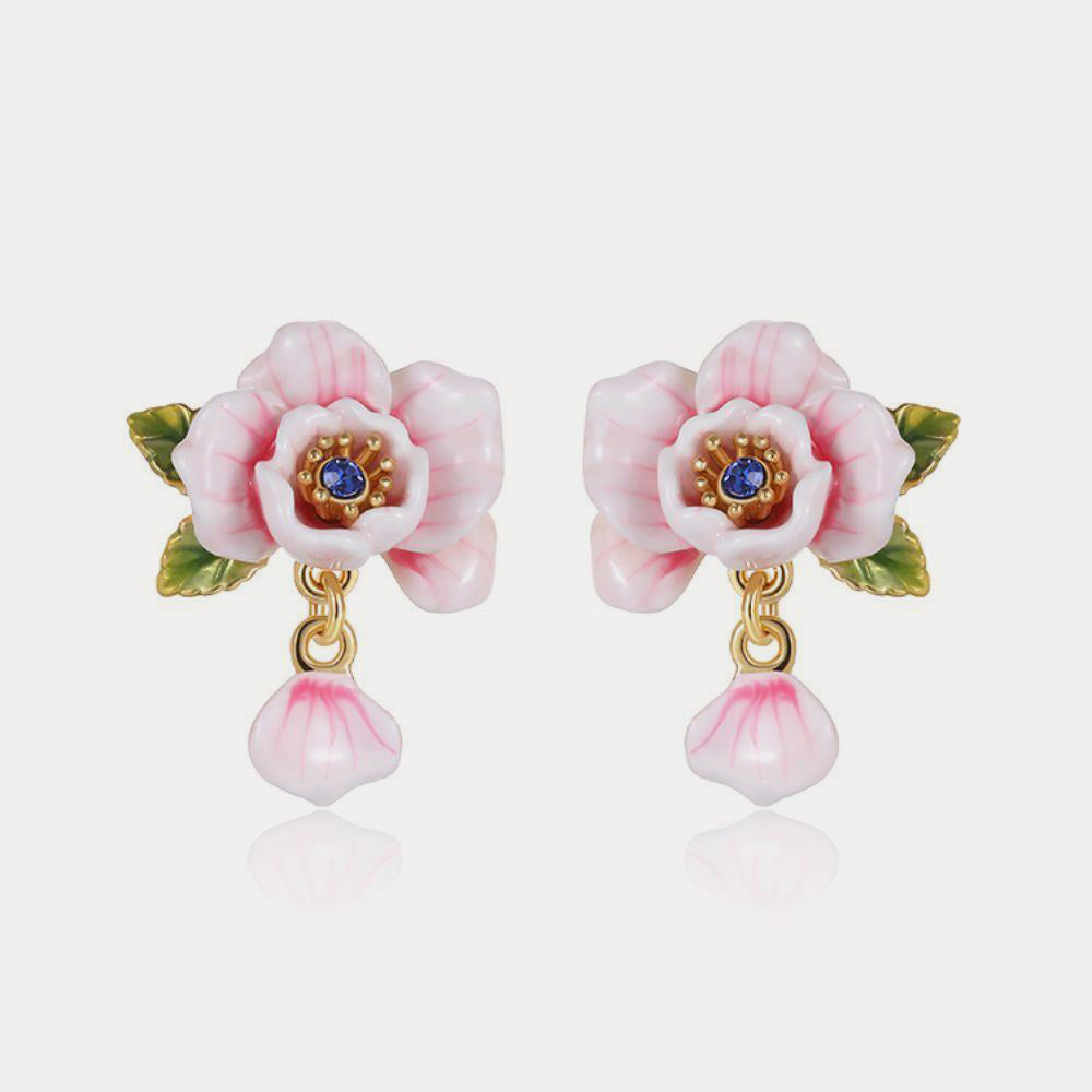 Selenichast pink rose earrings 1