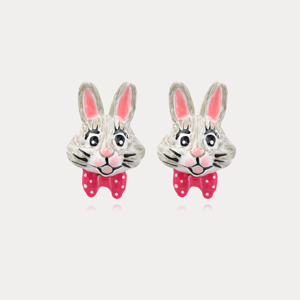 Easter Rabbit Stud Gold Earrings