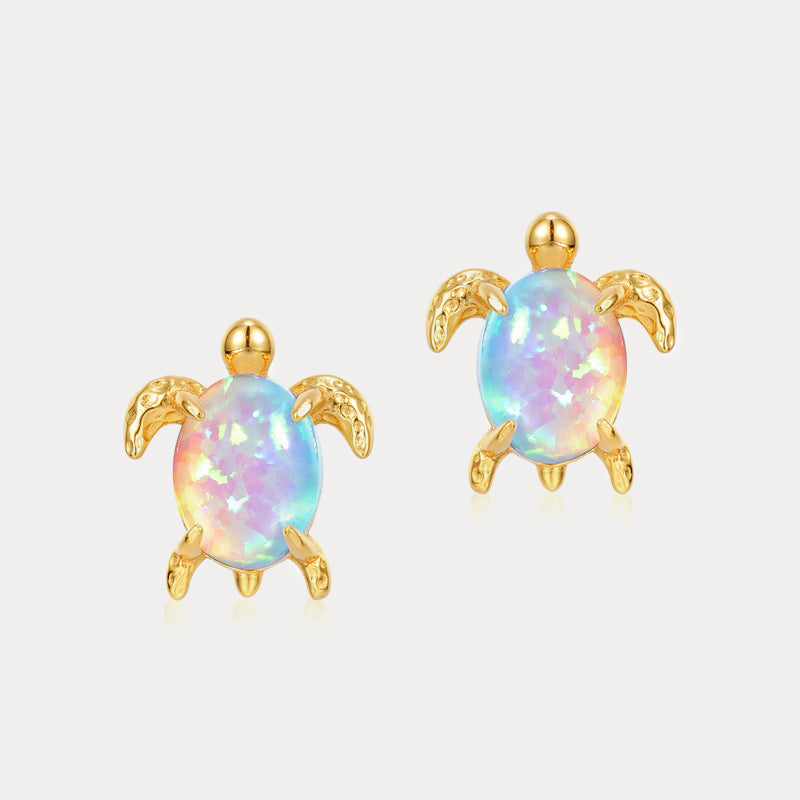 Selenichast Turtle Opal Stud Earrings
