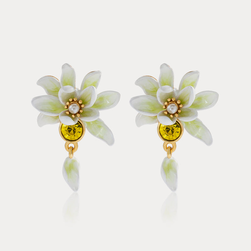 Gardenia Flower Earrings, Floral Earring, Flower Studs