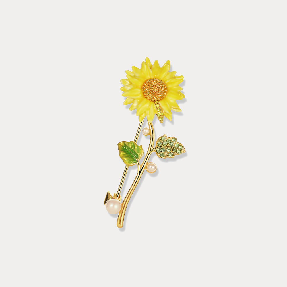 gold sunflower brooch