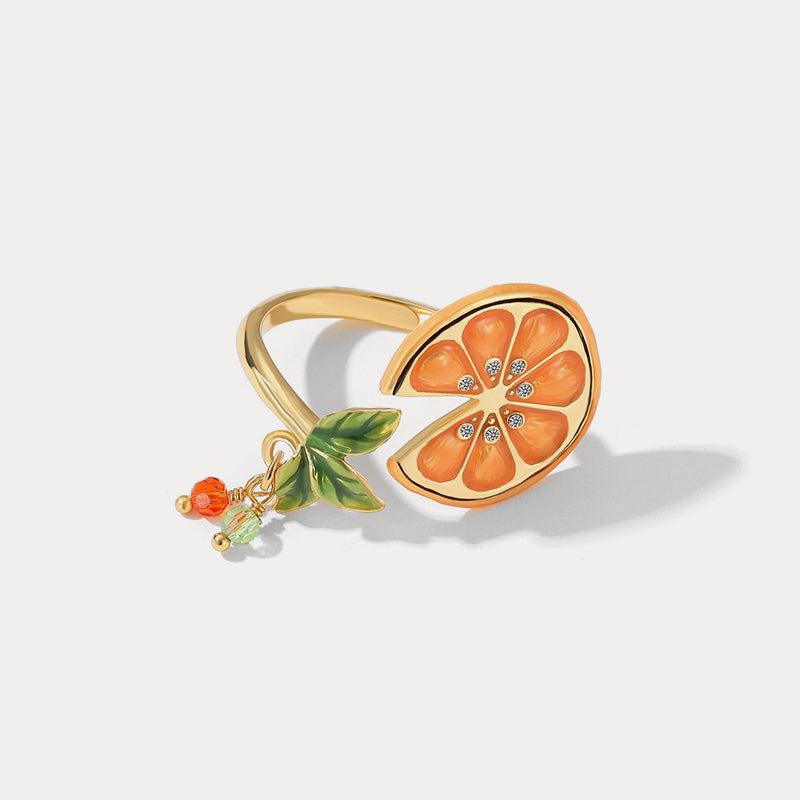 orange slices 18k gold ring