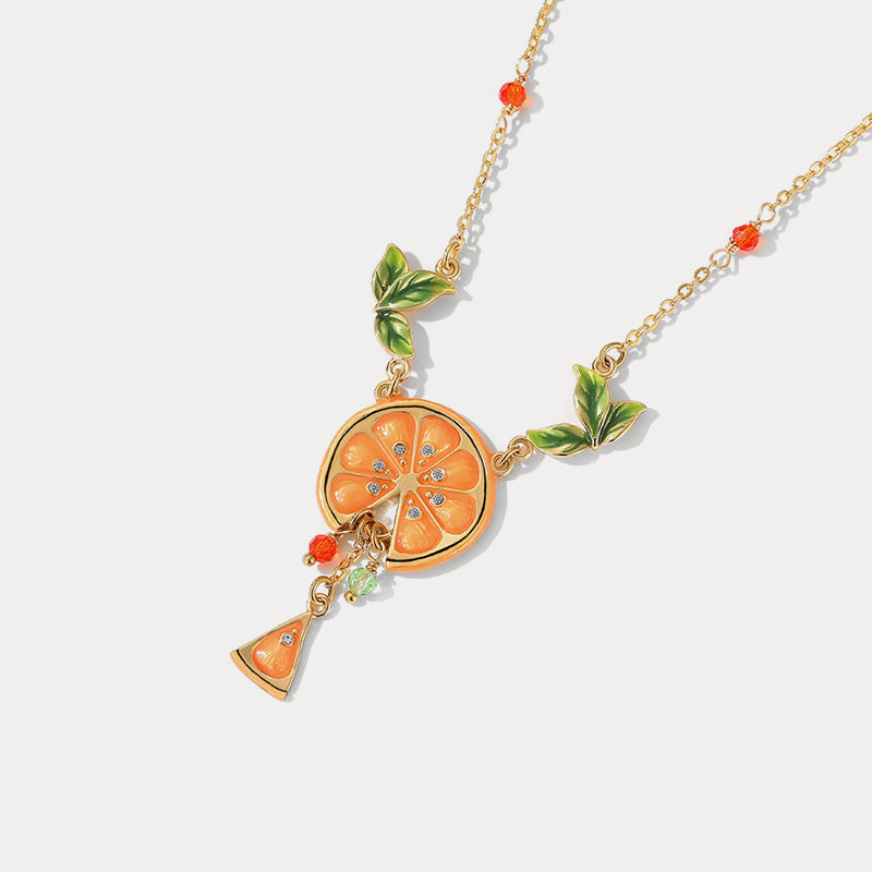 Selenichast orange slices necklace