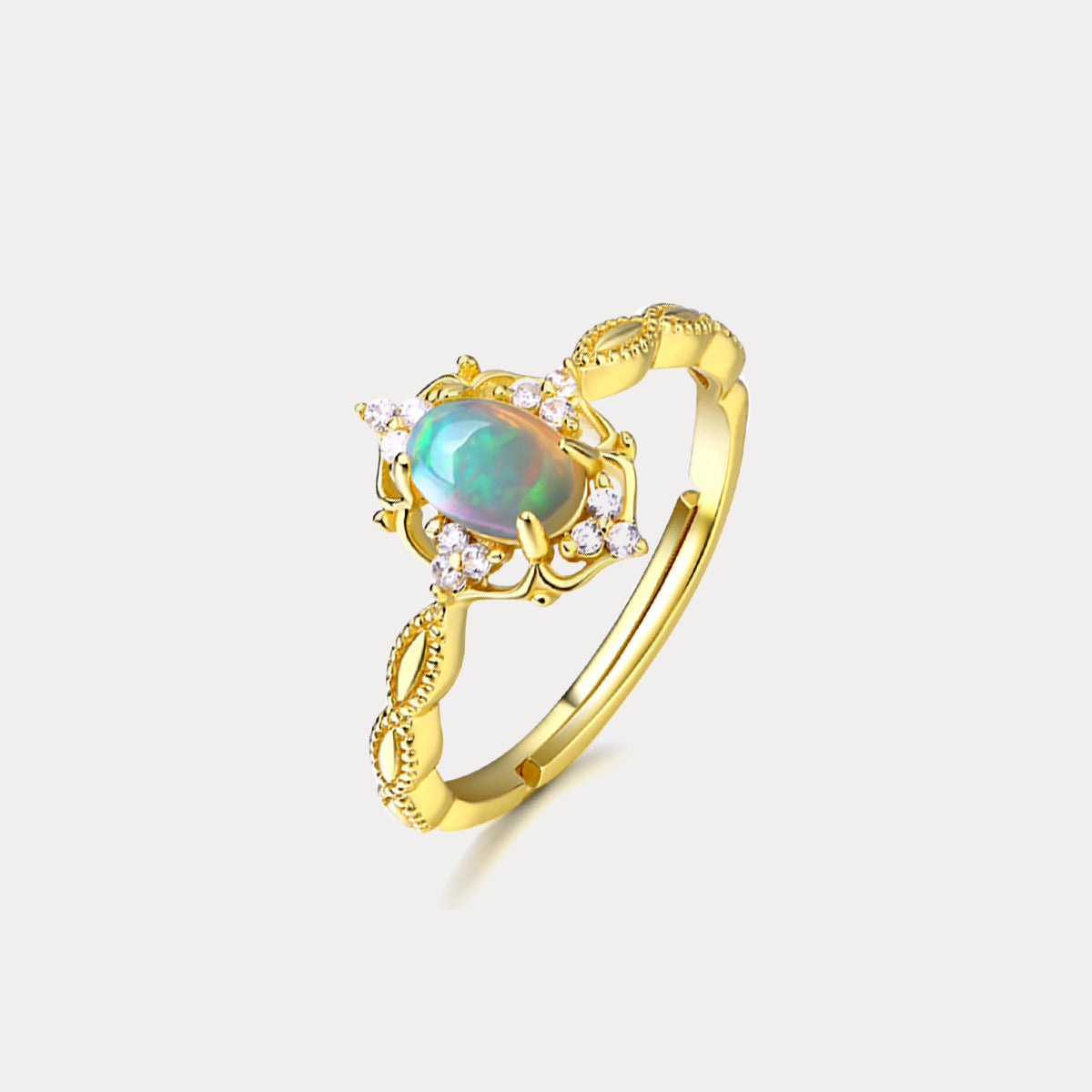 Princess Opal Diamond Ring