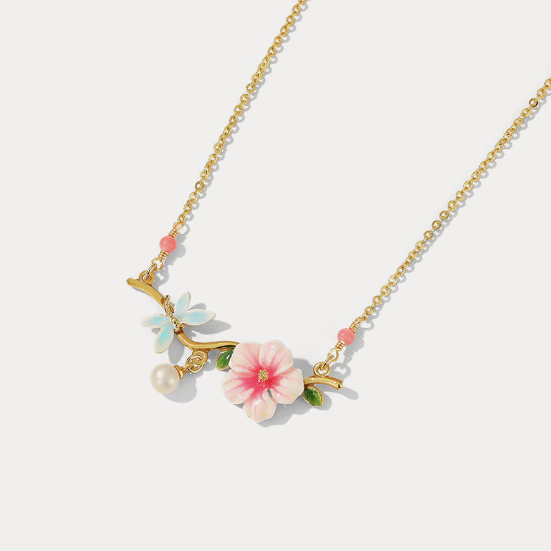 hibiscus branch necklace