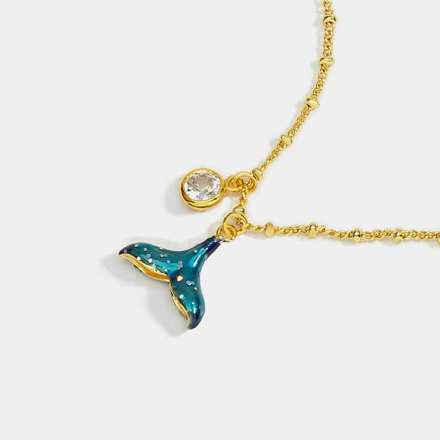 mermaid tail gold chain necklace
