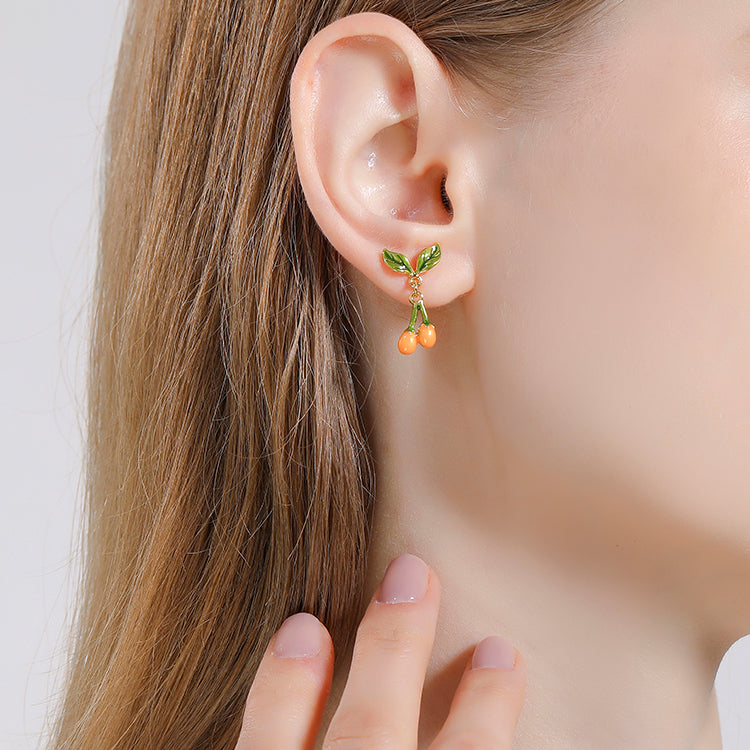 kumquat dangling earrings