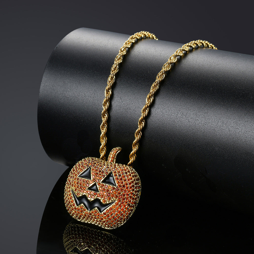 Halloween Pumpkin Gold Necklace