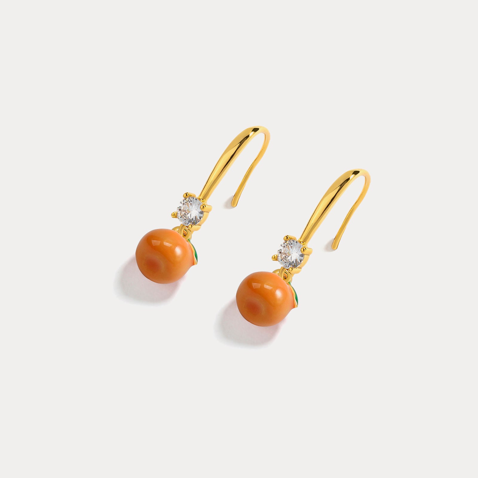 Gold Orange Earrings