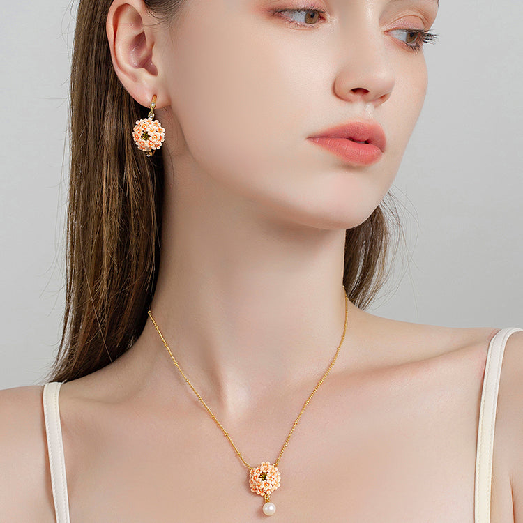 Pink Verbena Pearl Necklace