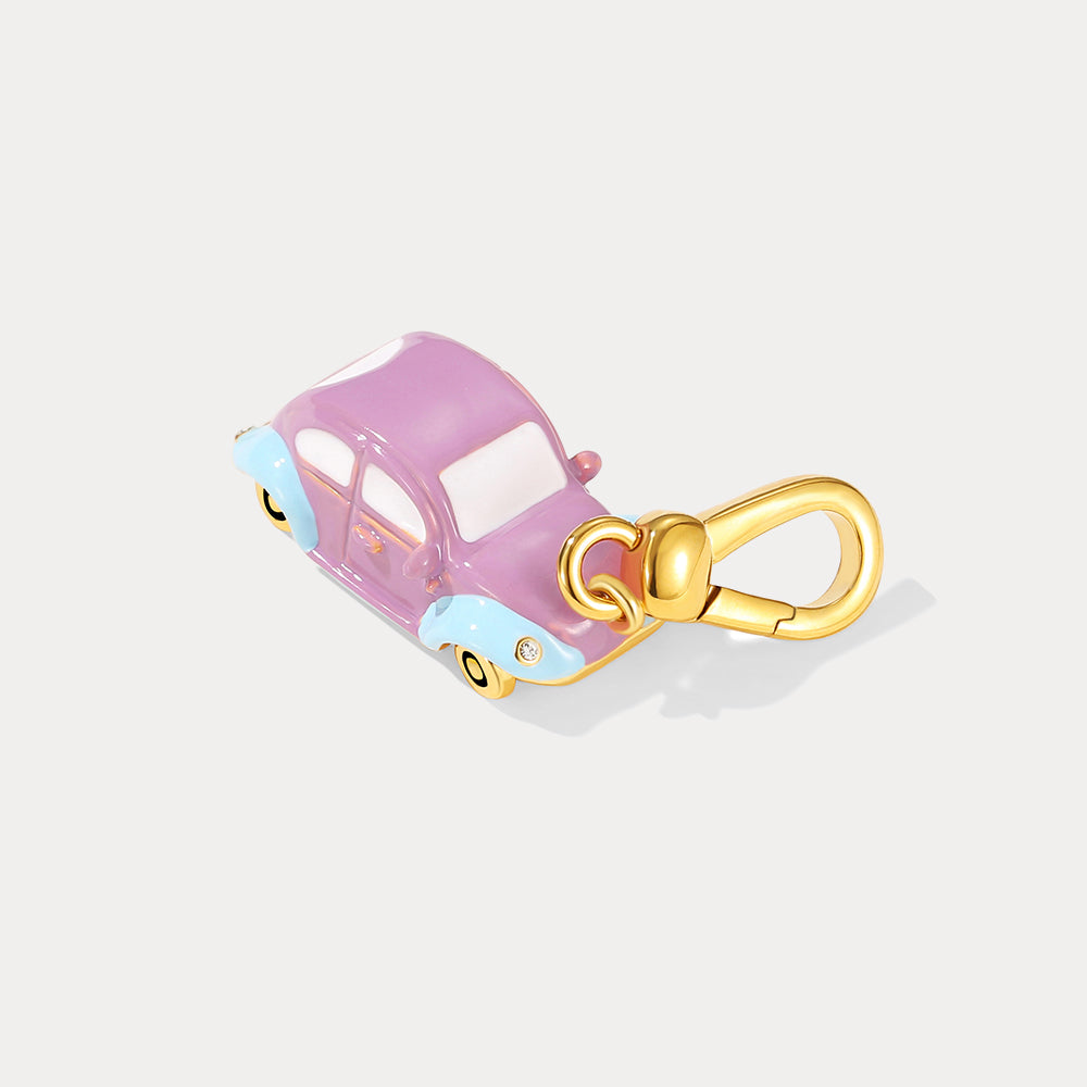 Selenichast Purple Car Locket Pendant Necklace