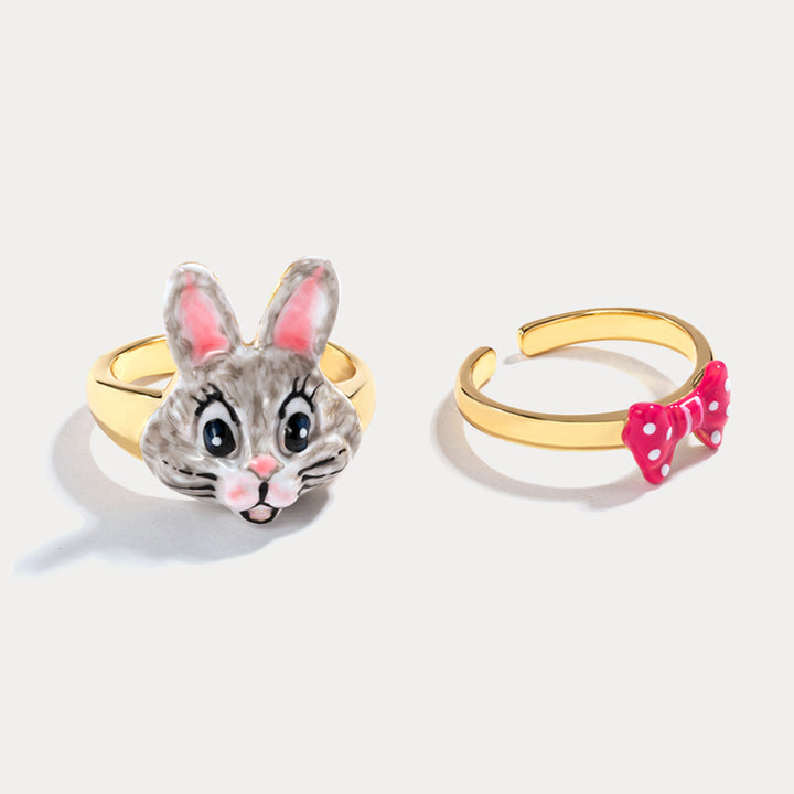 Selenichast Easter Rabbit Ring Set