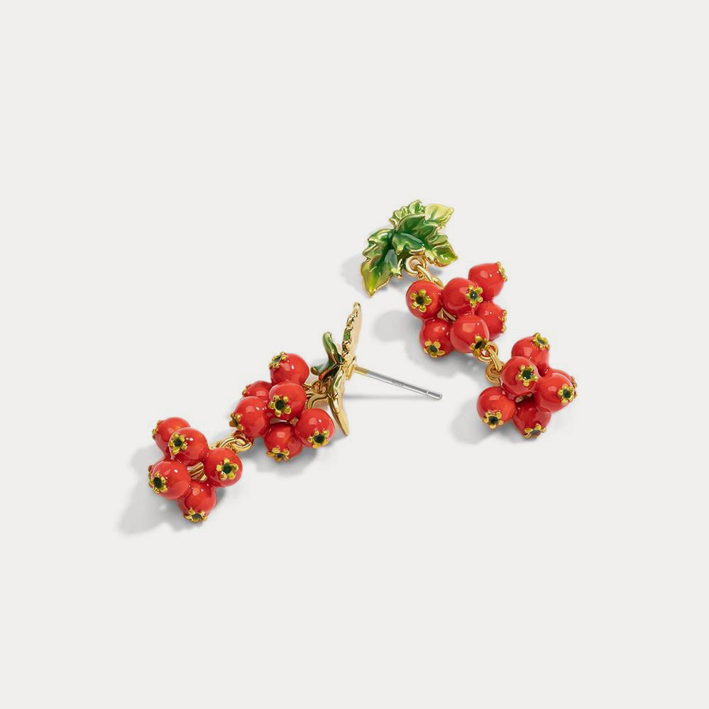 Cranberry Silver Earrings