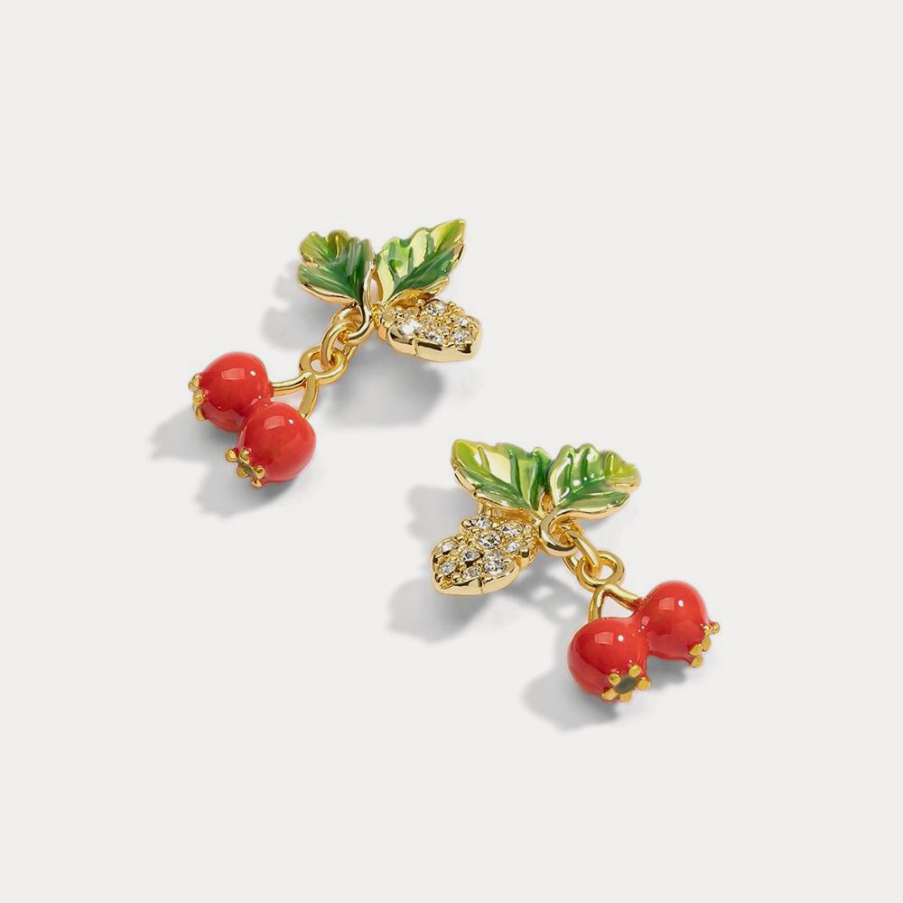 Cranberry Diamond Earrings