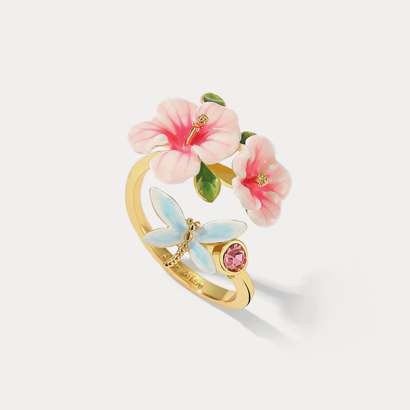 hibiscus butterfly ring