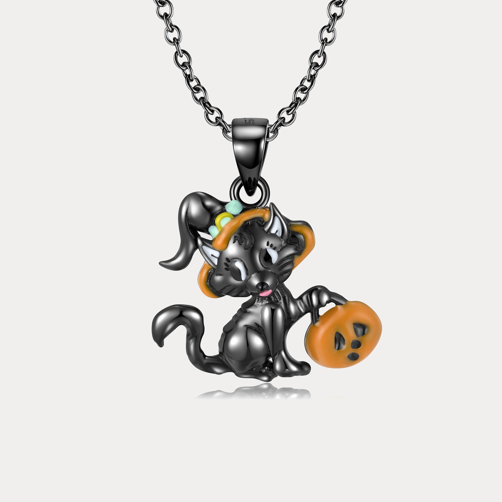 Selenichast Black Cat Halloween Necklace