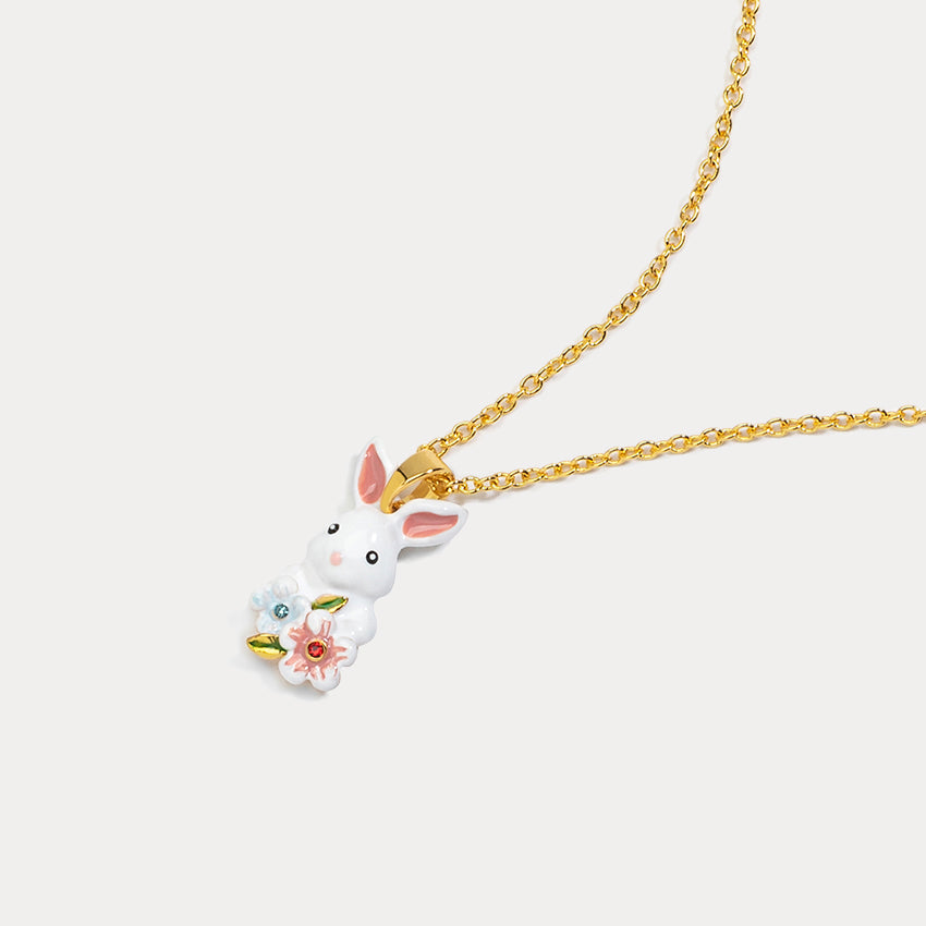 Rabbit Enamel Chain Necklace