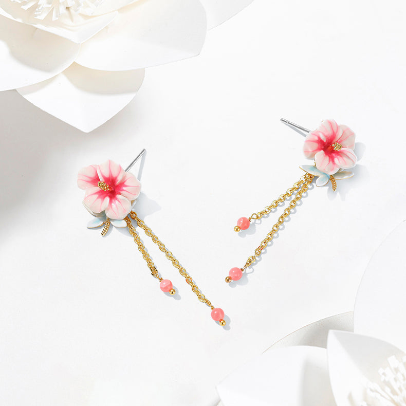 hibiscus drop earrings
