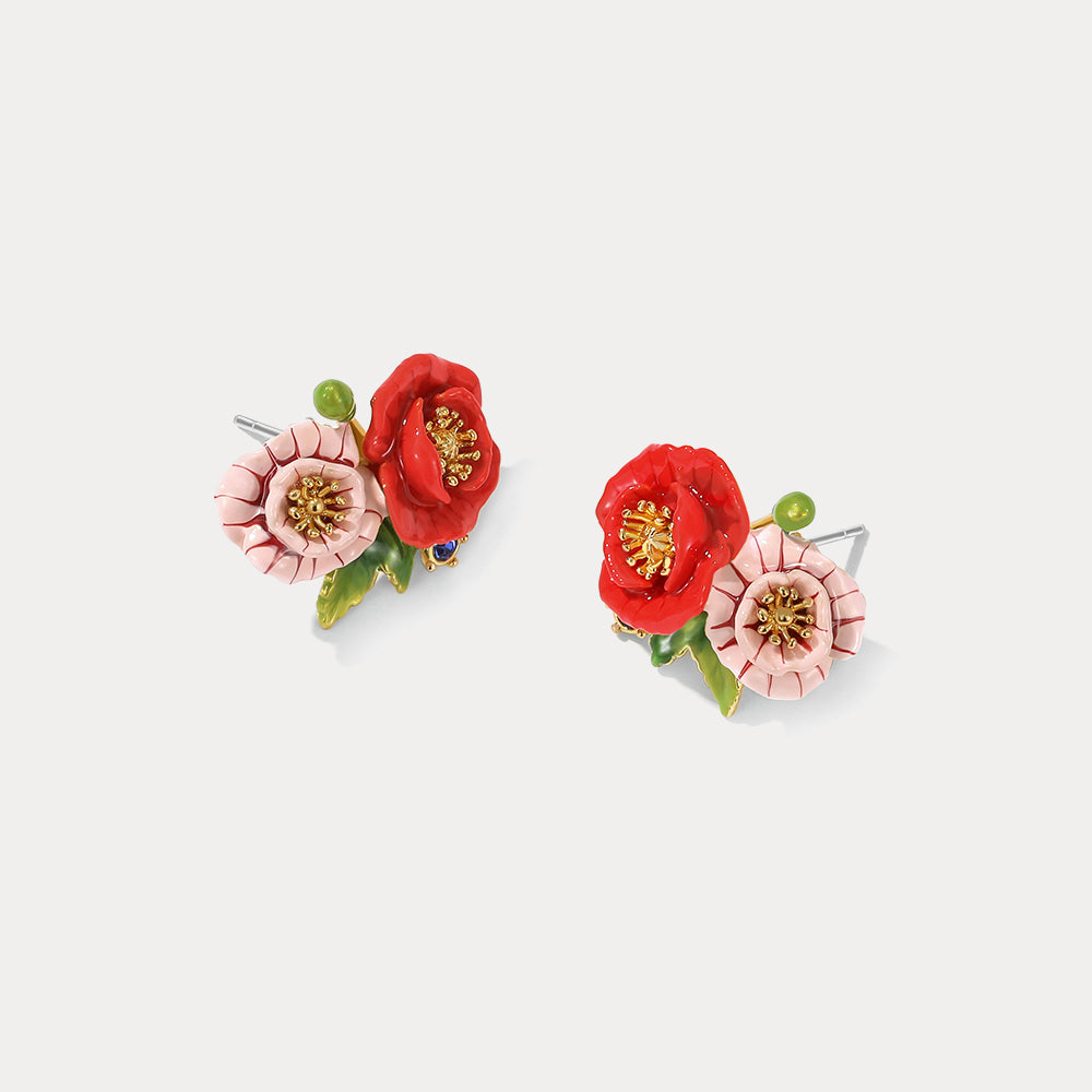 poppy nature earrings