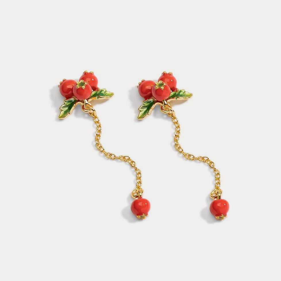 cranberry drop earrings