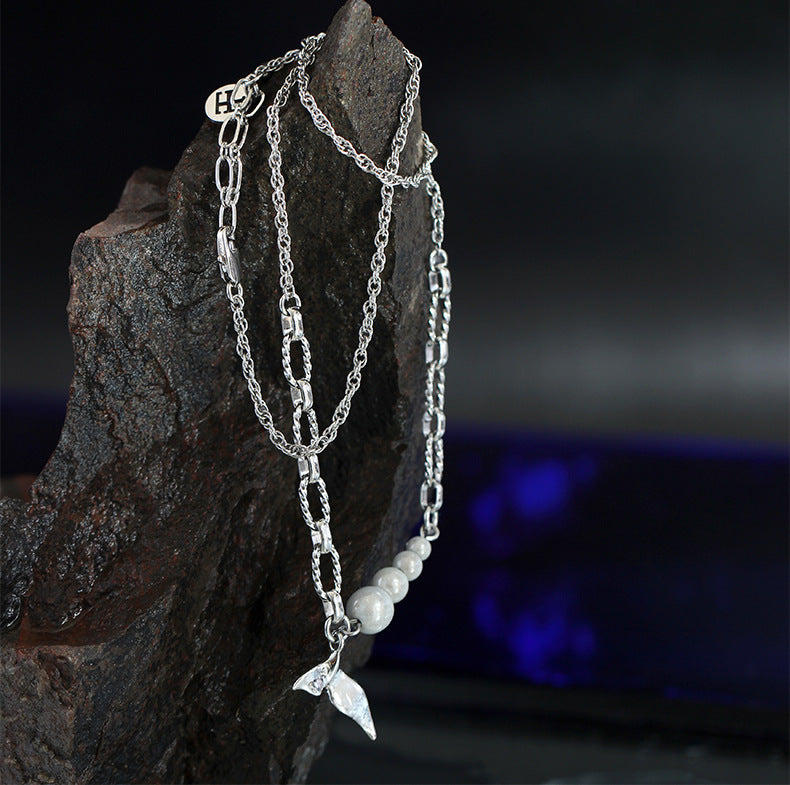 silver fishtail necklace