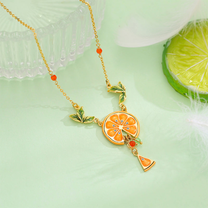 Selenichast orange slices necklace