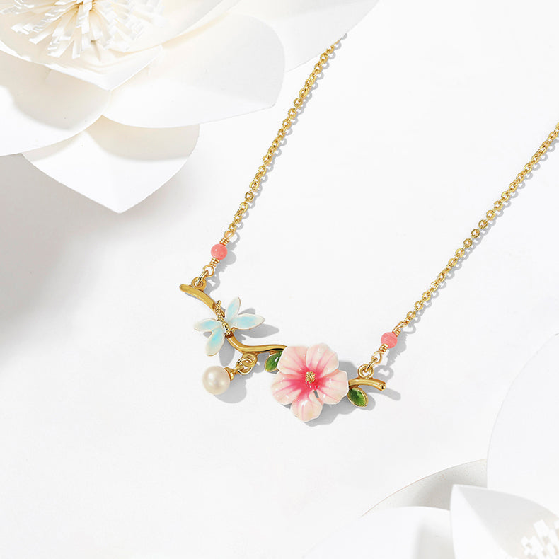 hibiscus statement necklace