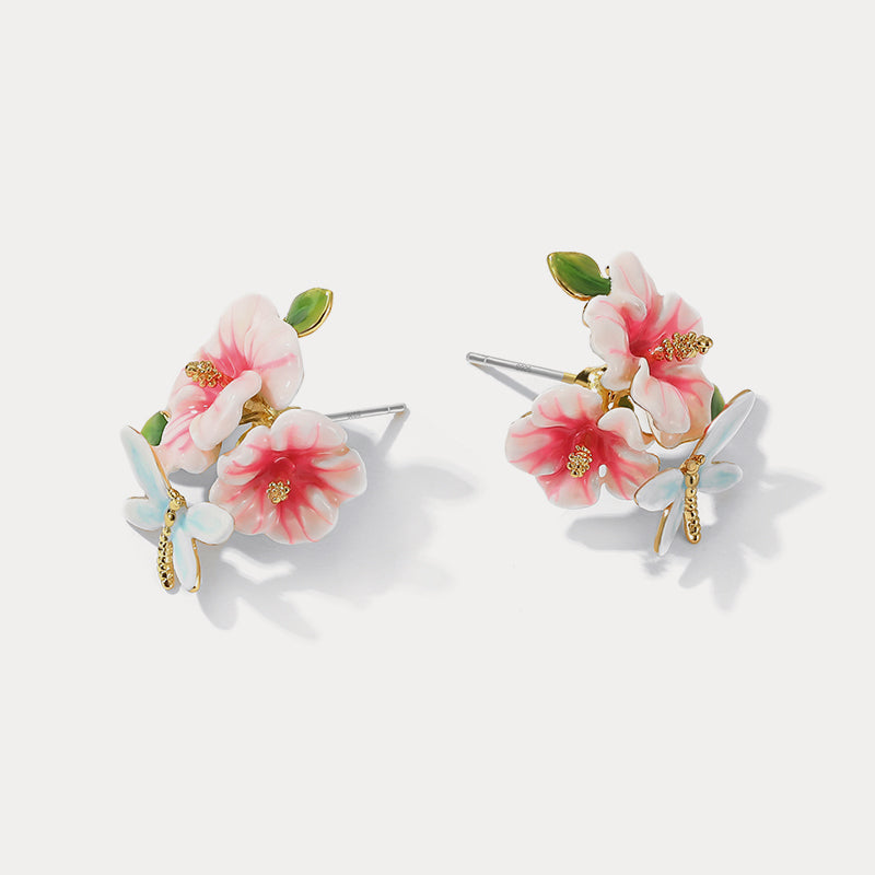 hibiscus stud earrings