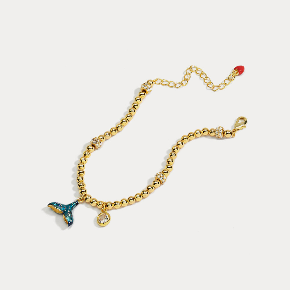 mermaid tail gold beads bracelet