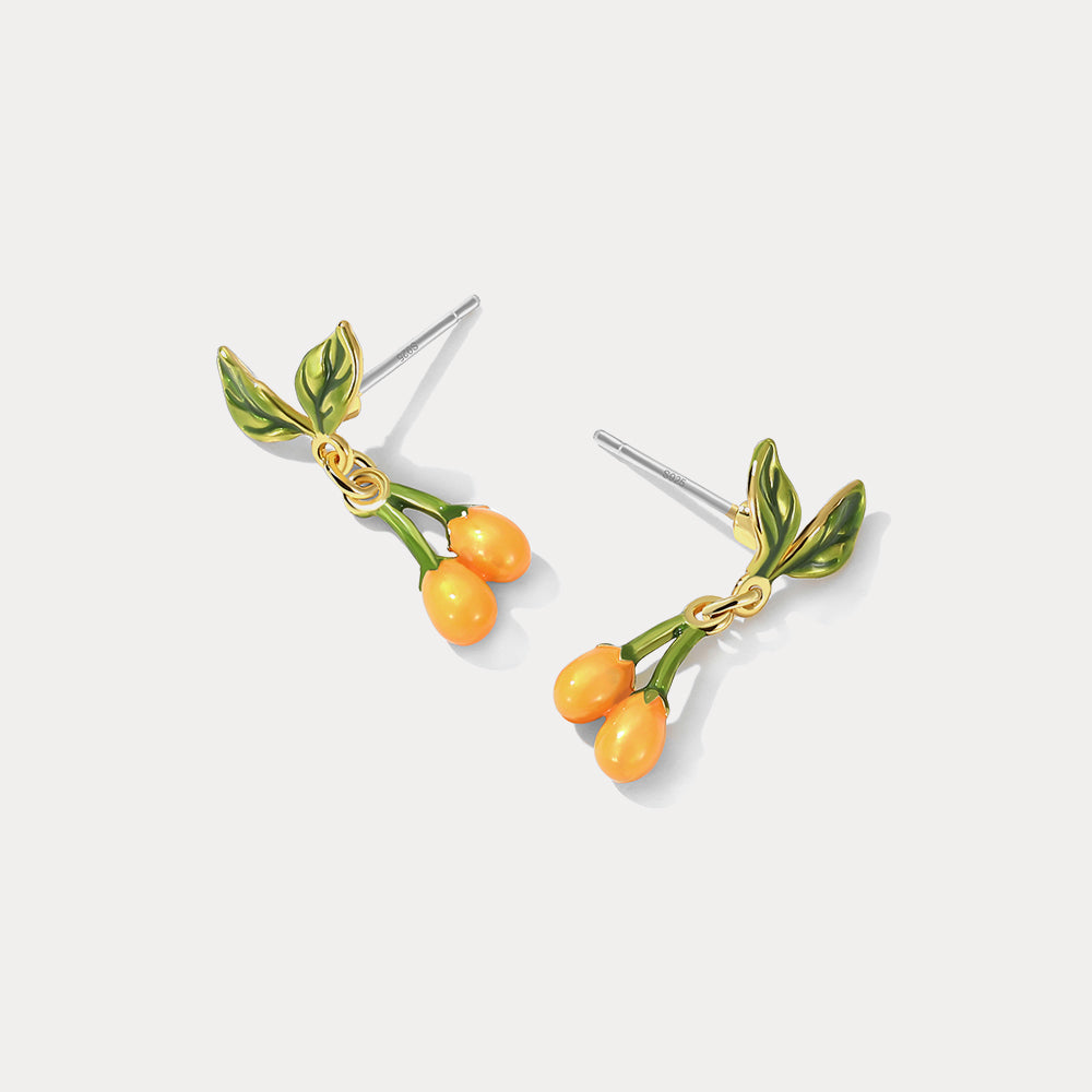 orange blossom drop earrings