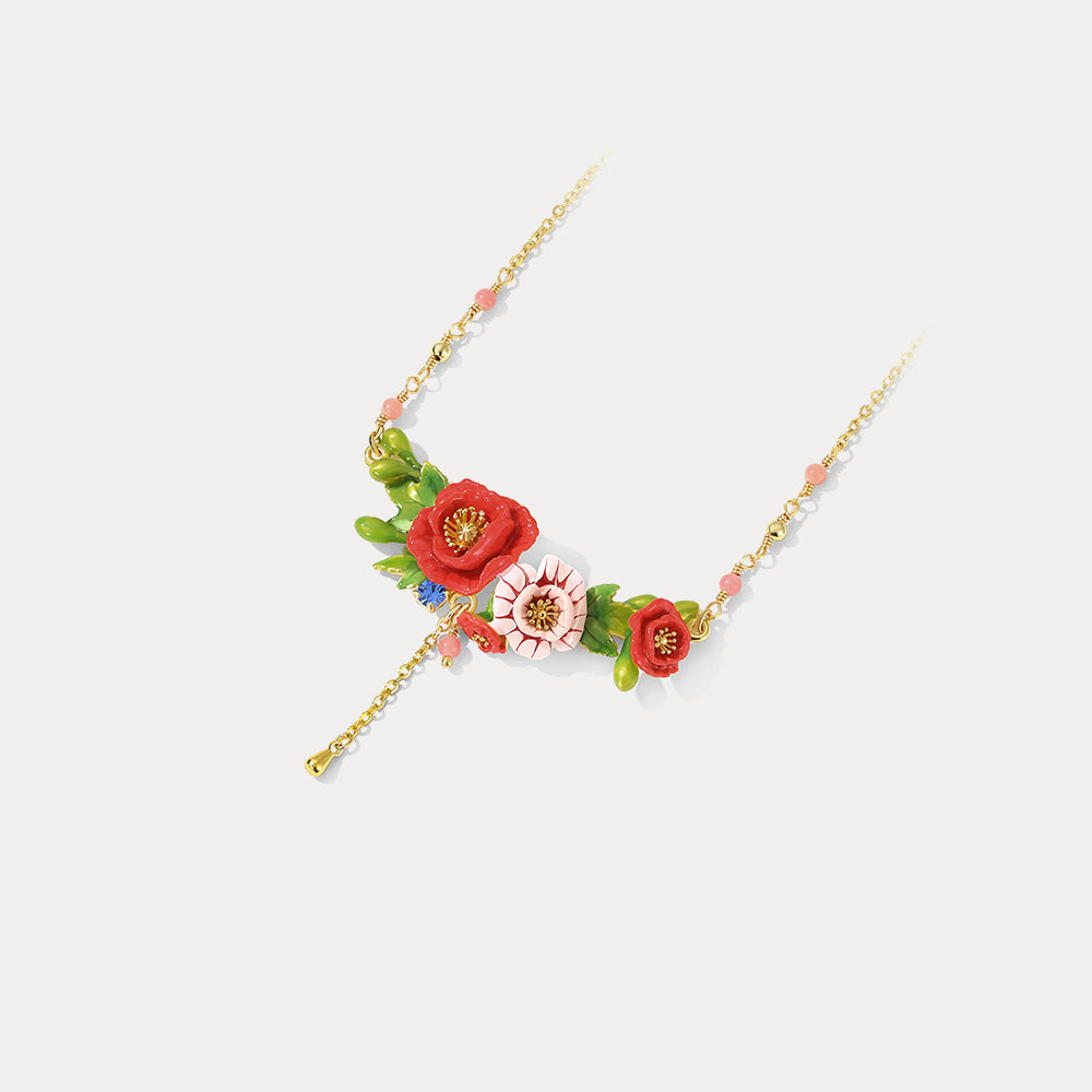 poppy beads necklace