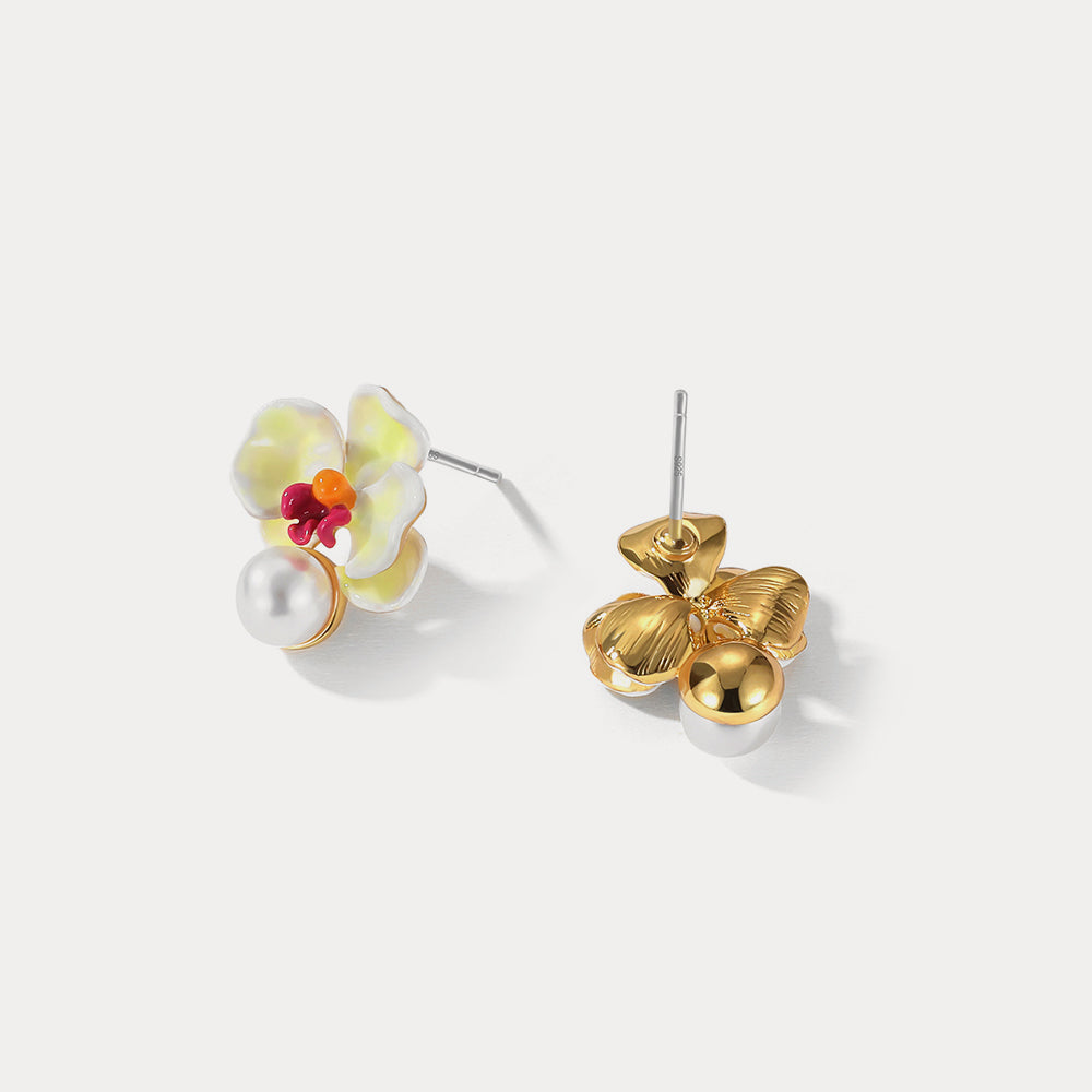 phalaenopsis gold earrings