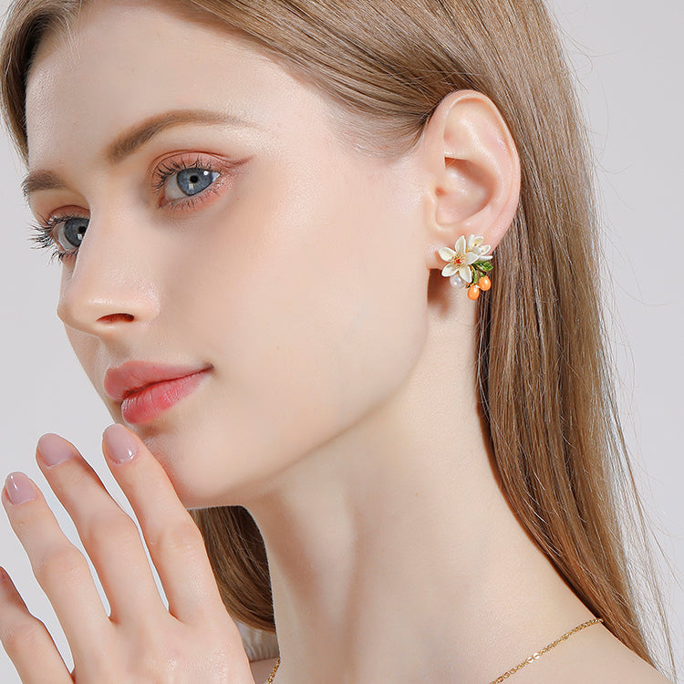 gold orange blossom earrings
