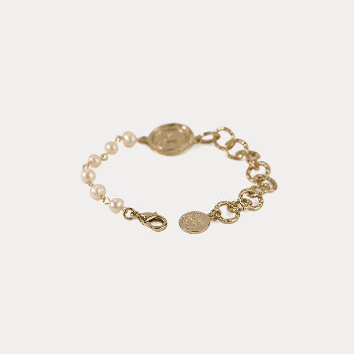 Gold Coin Pearl Bracelet