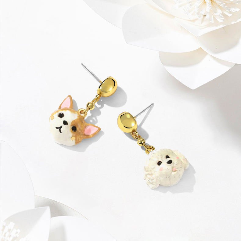puppy designer earrings