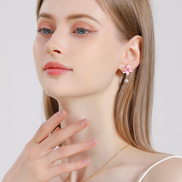 magnolia earrings for gift