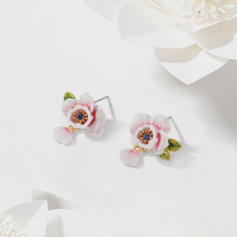 pink rose diamond earrings