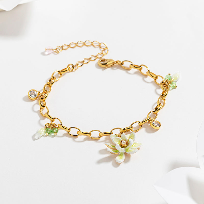 gardenia chain bracelet