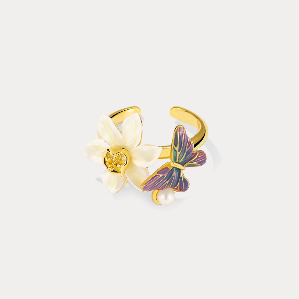 Selenichast Daffodils & Butterfly Ring