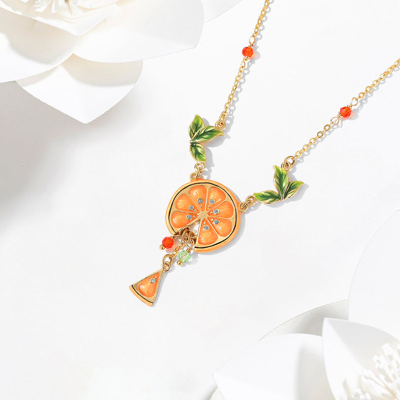 Selenichast orange slices necklace