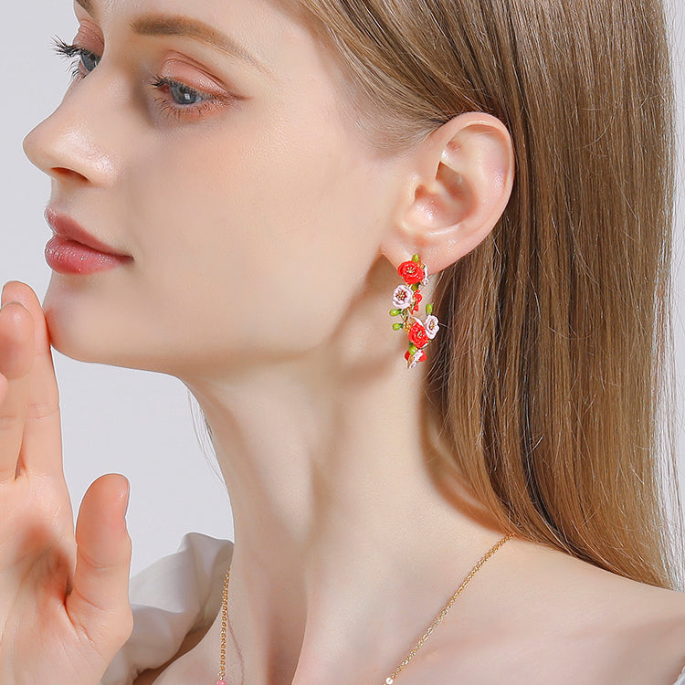 poppy flower earrings 