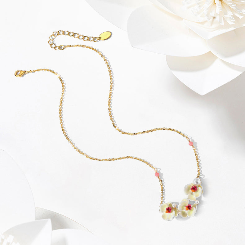 phalaenopsis beads necklace