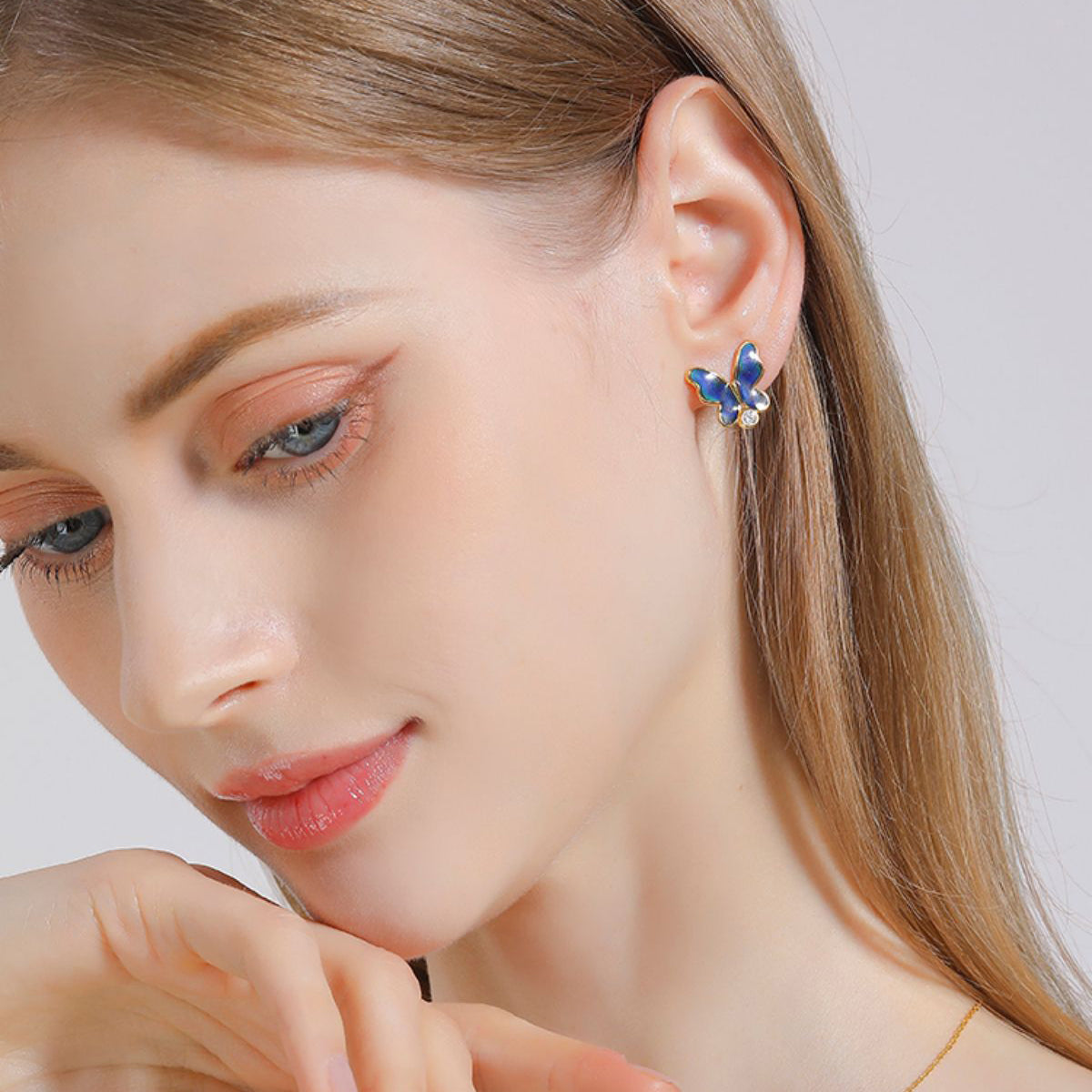 thermochromic butterfly enamel stylish earrings